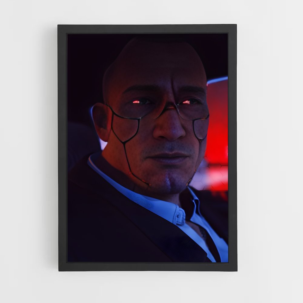Poster L'Inconnu Lumineux – affiche Cyberpunk (vue 2)